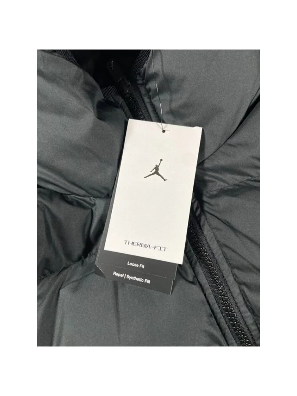 Air Jordan Brooklyn Therma-FIT Puffer Jacket Sz Large Men Black White HV0532-010